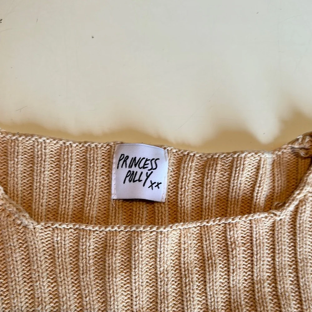 Princess Polly Beige Ribbed Sweater - Picture 2 of 2